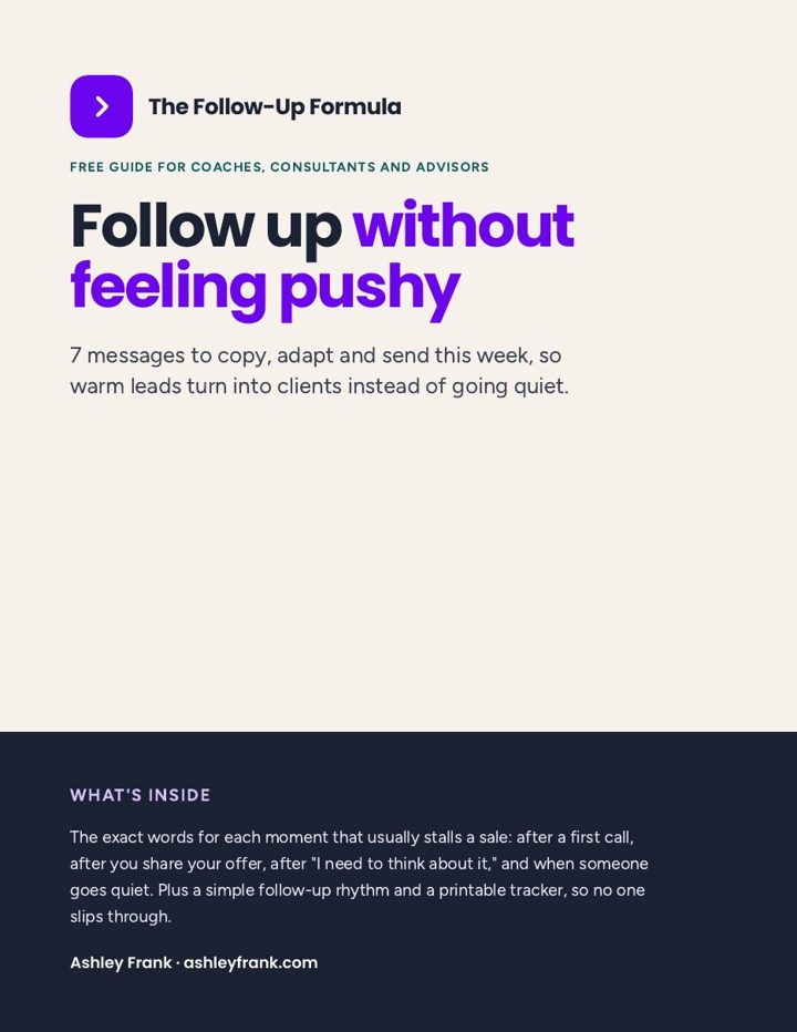 Cover of The Follow-Up Formula: Follow up without feeling pushy